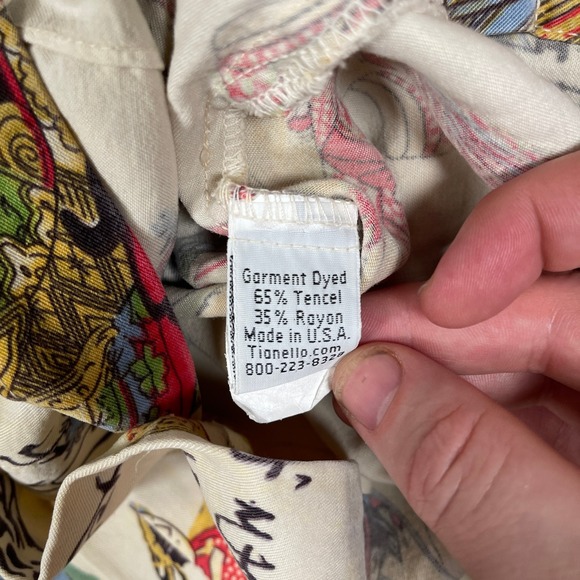 Tianello Top‎ Button Up Womens S Japanese Memories Print Asian Dynasty Geisha - Picture 6 of 9